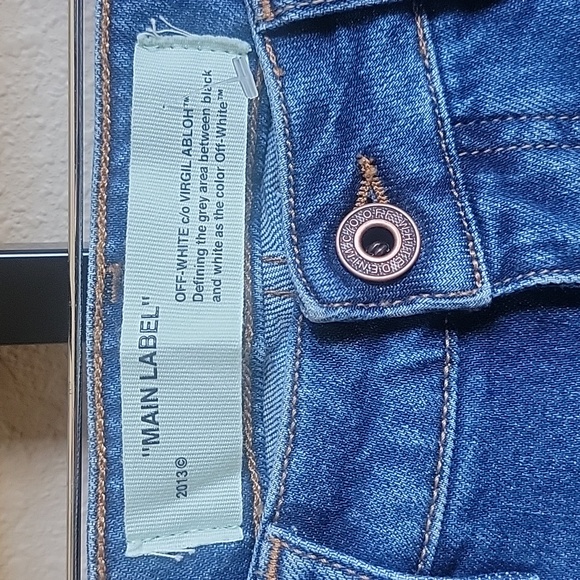 💥HP💥NWT Off White Diagonal Stripe Skinny Jean - Picture 2 of 9